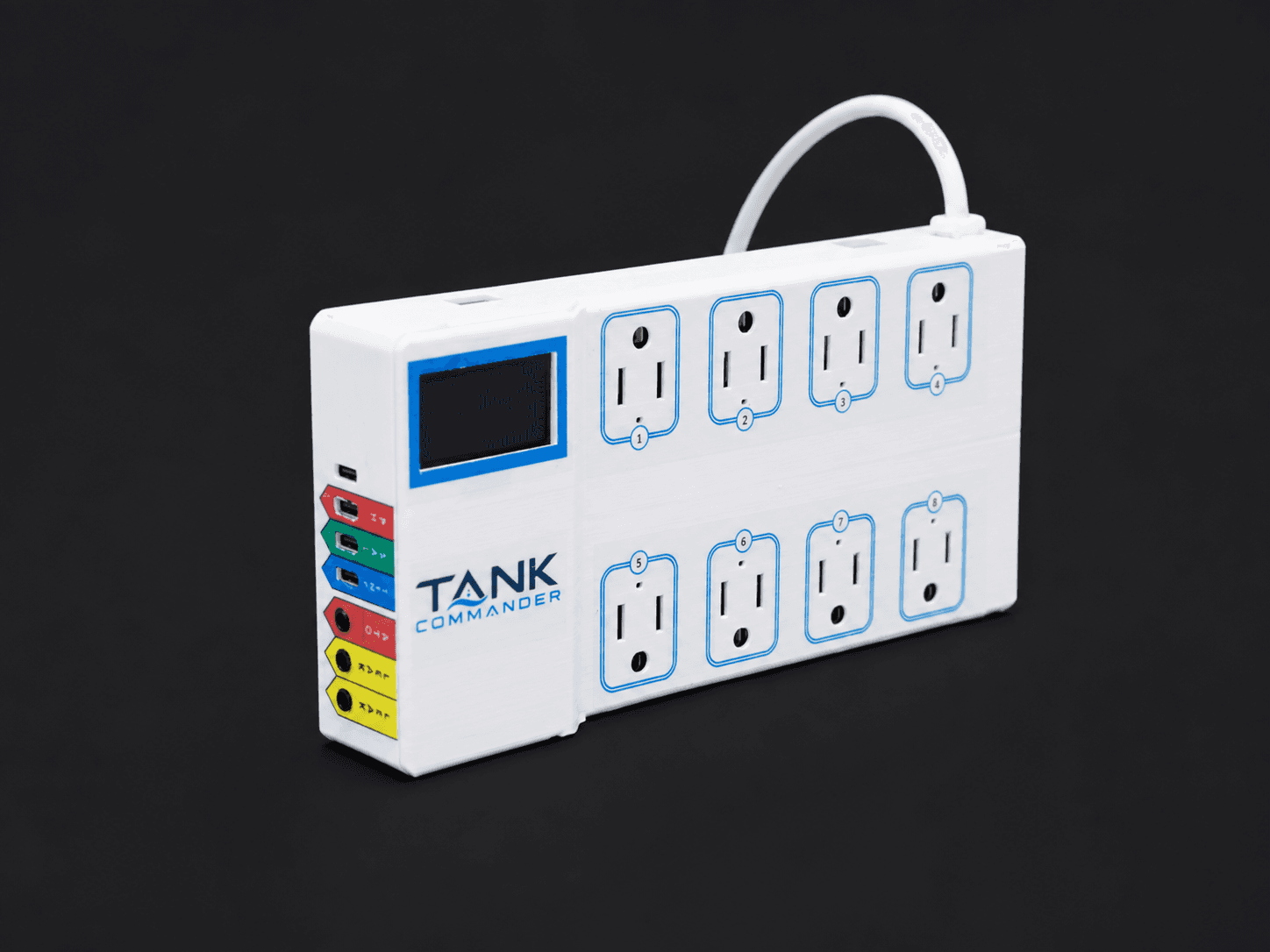 Tank Commander aquarium controller, angled view